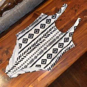 Chubbies - Women’s One-Piece Swimsuit - Ella Bella - Medium - Black/White - NWOT